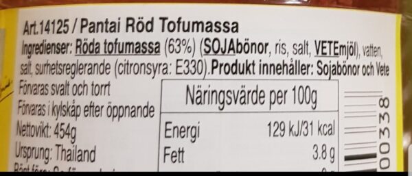 Pantainorasingh Röd Bönmassa . Tofu - Bild 3