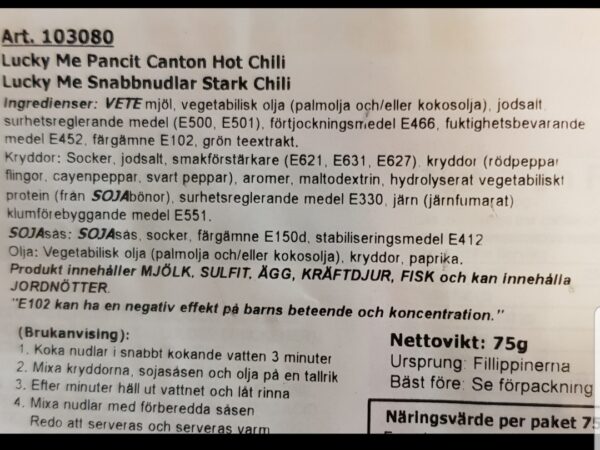 lucky me nudlar. pancit canton hot chili - Bild 2
