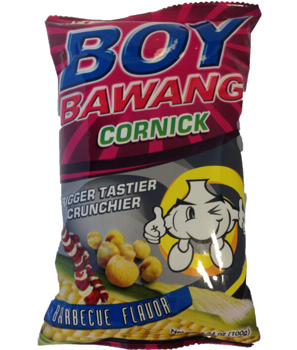 boy bawang. majskorn snack (cornick bbq)