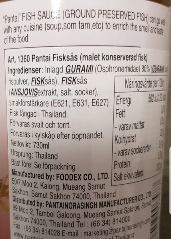 Pantainorasingh - Fisksås (Mam Nem) - Ground Preserved Fish Sauce - Bild 3