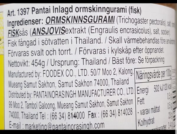 Pantainorasingh - Gourami Sås -  Gouramy Fish Sauce Cream Style - Bild 3