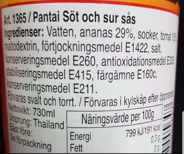 Pantainorasingh -  Söt Sur Sås - Sweet & Sour Sauce - Bild 3