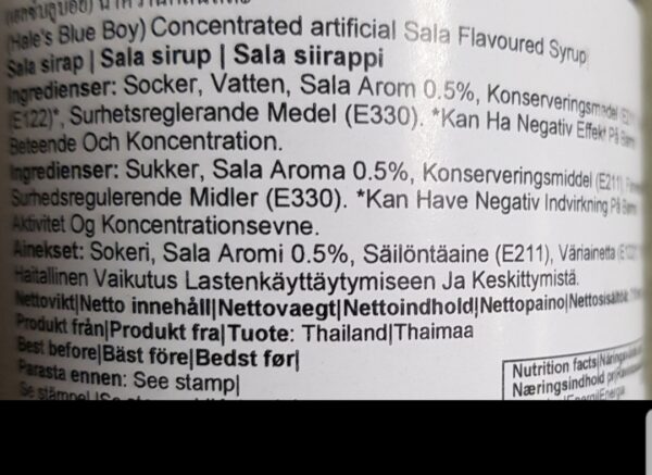 Hales Blue Boy  - Sirap Sala Smak - Sala Flavour Syrup - Bild 3