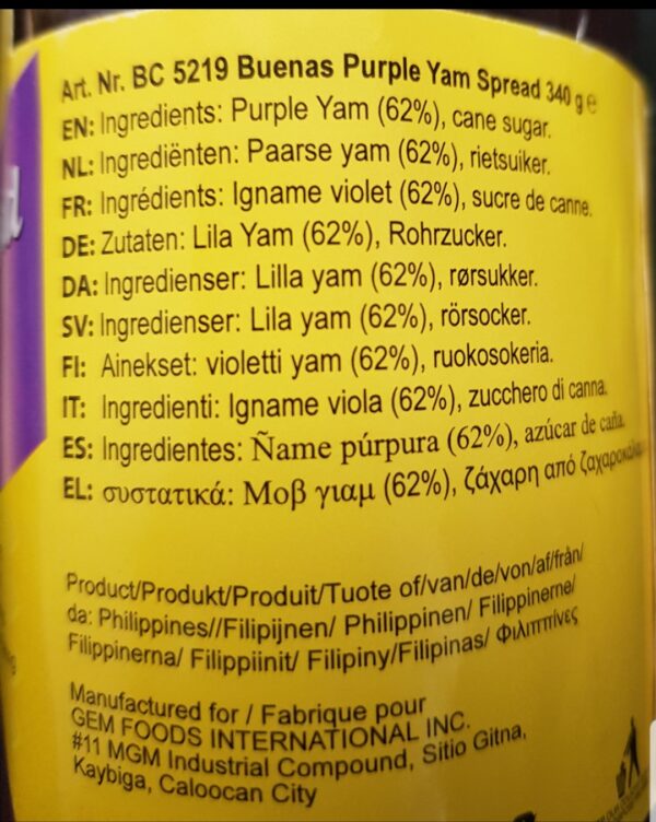Buenas -  Sweet Purple Yam  spread Ube - Bild 3