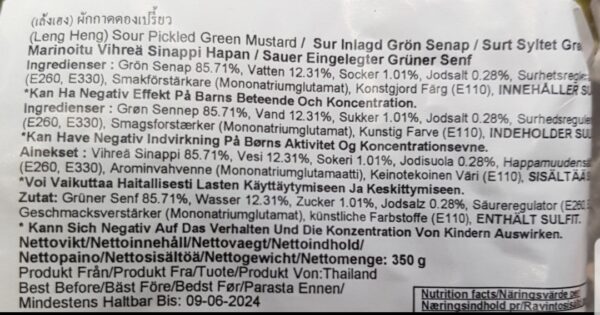 Leng Heng - Sur Kål - Sour Pickled Mustard Greens - Bild 3