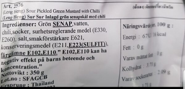 Leng Heng - Sur Kål Med Chili - Sour Pickled Mustard with chili - Bild 3